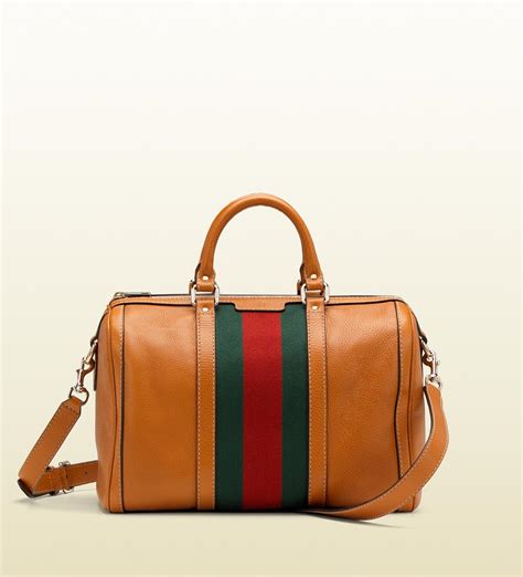 gucci boston bag brown leather|brown vintage gucci shoulder bag.